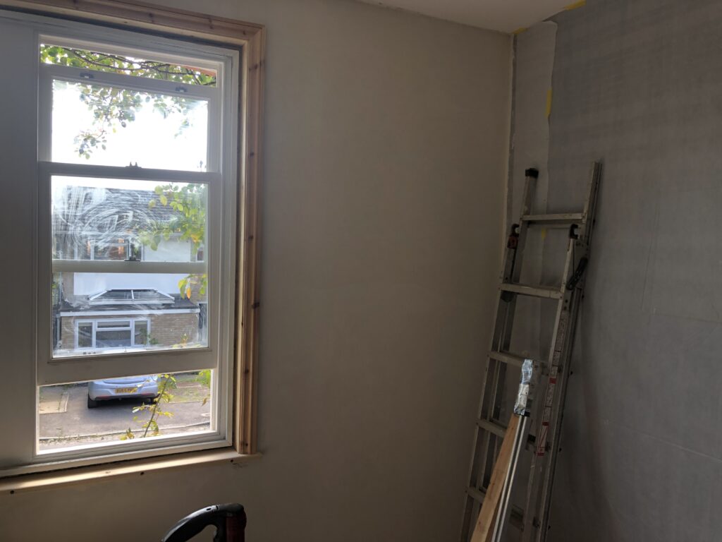 bedroom retrofit - lime plaster
